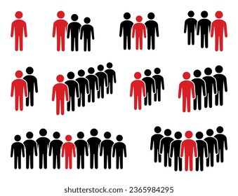 People icon set. Crowd symbol.