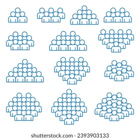 People icon set. Crowd symbol.