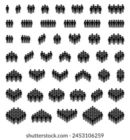 People icon set. Crowd symbol.