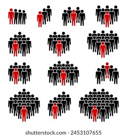 People icon set. Crowd symbol.