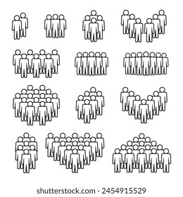 People icon set. Crowd symbol.
