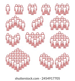 Conjunto de iconos de Personas. Símbolo de multitud.