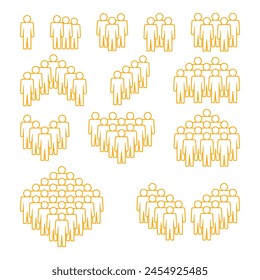 Conjunto de iconos de Personas. Símbolo de multitud.