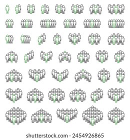People icon set. Crowd symbol.