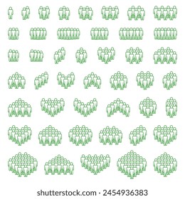 People icon set. Crowd symbol.