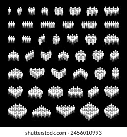 Conjunto de iconos de Personas. Símbolo de multitud.