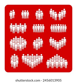People icon set. Crowd symbol.