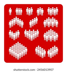 People icon set. Crowd symbol.