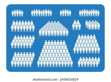 Conjunto de iconos de Personas. Símbolo de multitud.