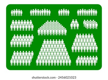 People icon set. Crowd symbol.