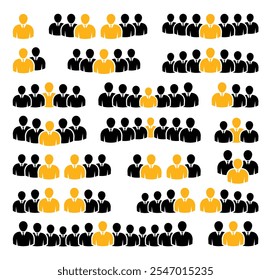 Conjunto de iconos de Personas. Símbolo de la multitud.