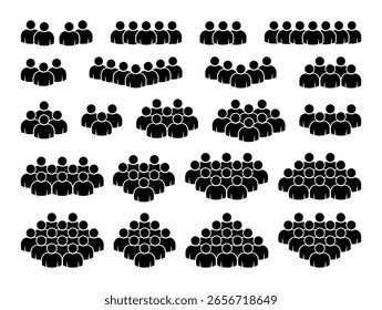 Conjunto de iconos de Personas. Símbolo de la multitud.
