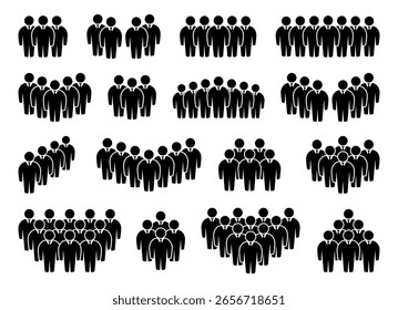 Conjunto de iconos de Personas. Símbolo de la multitud.