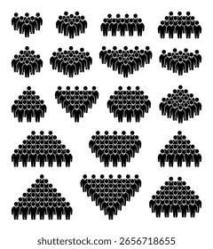 Conjunto de iconos de Personas. Símbolo de la multitud.