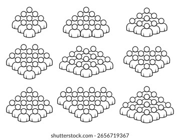 Conjunto de iconos de Personas. Símbolo de la multitud.