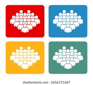 Conjunto de iconos de Personas. Símbolo de la multitud.