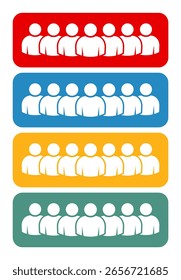 Conjunto de iconos de Personas. Símbolo de la multitud.