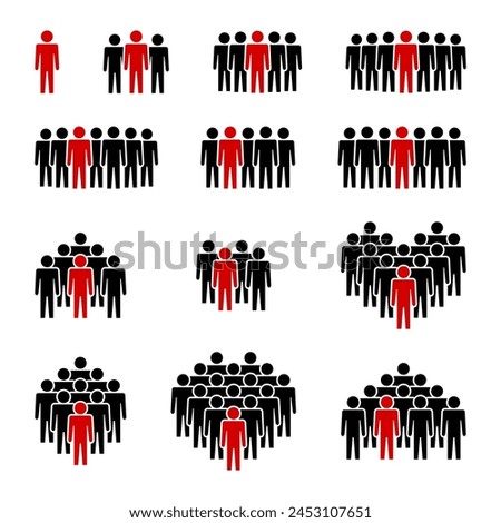 People icon set. Crowd symbol.