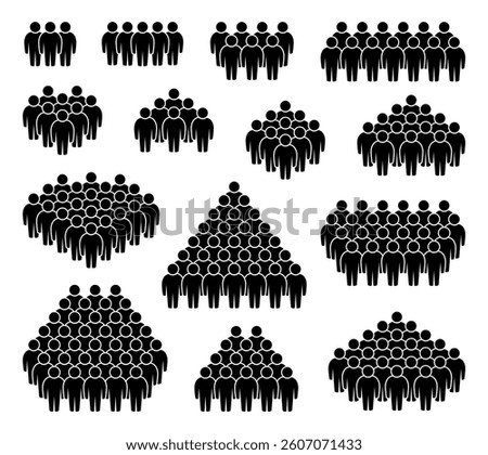 People icon set. Crowd symbol.