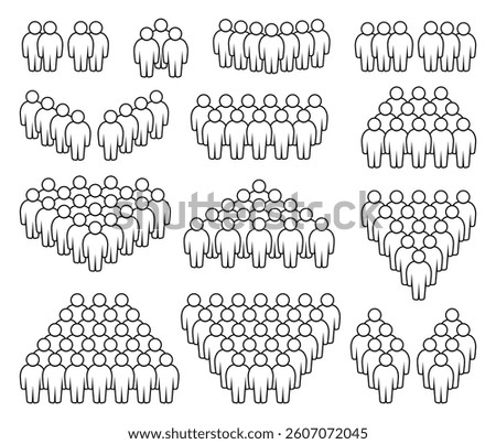 People icon set. Crowd symbol.