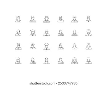 People icon set, design, vector illustration