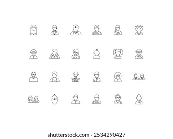 People icon set, design, vector illustration