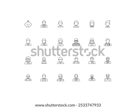 People icon set, design, vector illustration