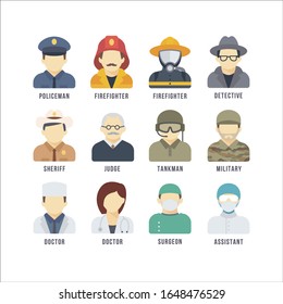 People Icon Set - Different Professions.