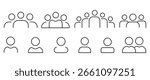 People icon set, People icon set editable stroke, Group of people user icon, Perfect use for demographic, social media, and team concept