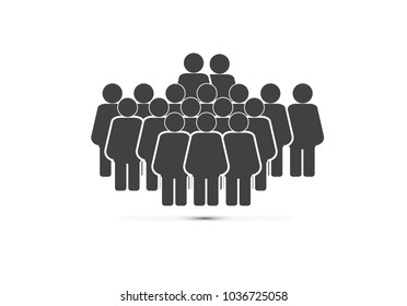 People Icon set in flat style isolated on light background with shadow. Crowd signs. Persons symbol for your infographics web site design, logos, app, UI. Vector illustration, EPS10.