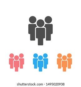 People icon set in flat style. People symbol for your web site design, logo, app, UI Vector 