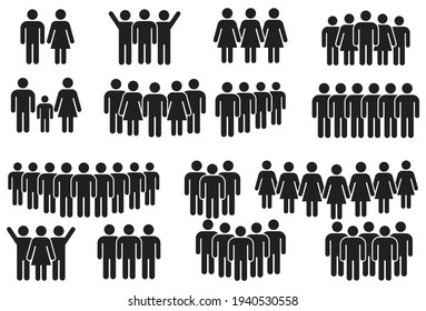 People Icon Set Flat Style Grouping Stock Vector (Royalty Free ...