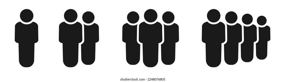 Icono de personas establecido en estilo plano. vector de icono de ilustración de grupo