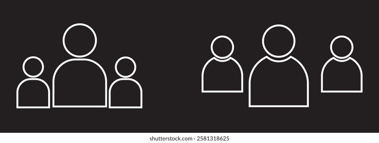 People icon set line style. Perfect for group, team, organization, community, population, audience, member. Vector illustration