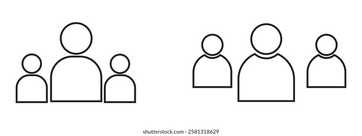 People icon set line style. Perfect for group, team, organization, community, population, audience, member. Vector illustration