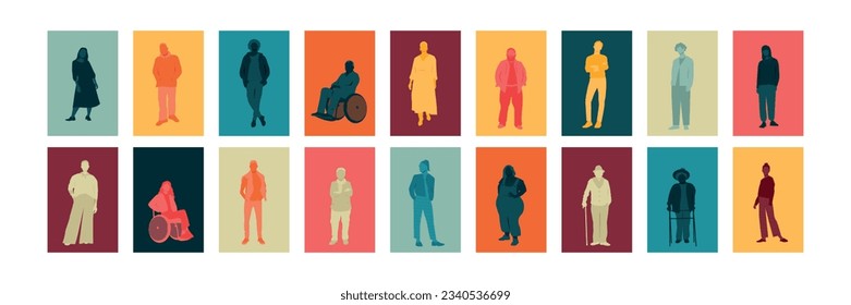 People icon set. Modern colorful design.	