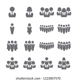 People icon set , Outline of people icon set