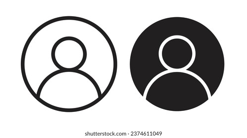 conjunto de iconos de personas. símbolo vectorial de avatar de persona. inicio de sesión de perfil de usuario en color blanco y negro