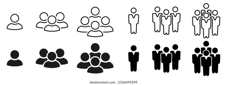 Menschen-Icon-Set, Person, Mensch. Personensymbol Infografik Website-Design, Logo, App, Benutzeroberfläche einzeln