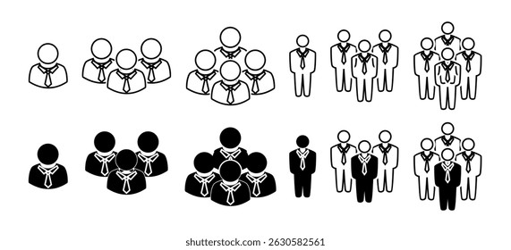 People icon set, person, human team work. Persons symbol infographics website design, logo, app, vector illustration