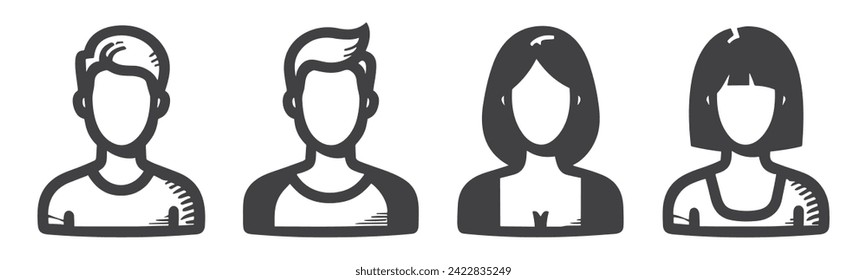 people icon set. person icon vector. User Icon vector.