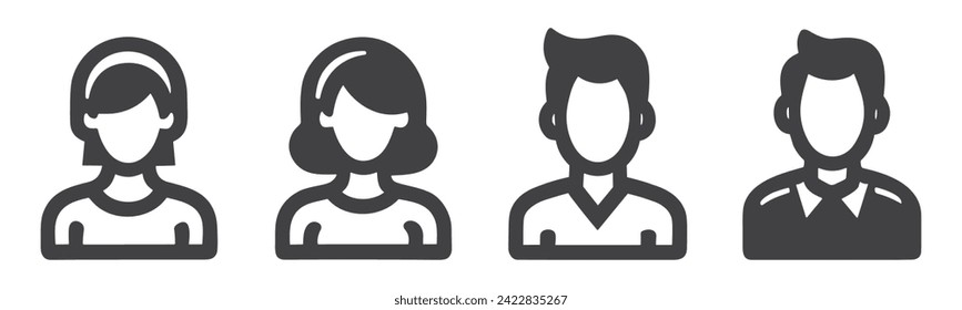 Leute Symbol gesetzt. Personensymbol, Vektorgrafik. Benutzersymbol, Vektor.