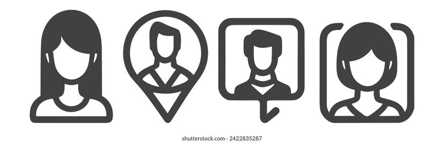 conjunto de iconos de personas. vector de icono de persona. Vector de icono de usuario.