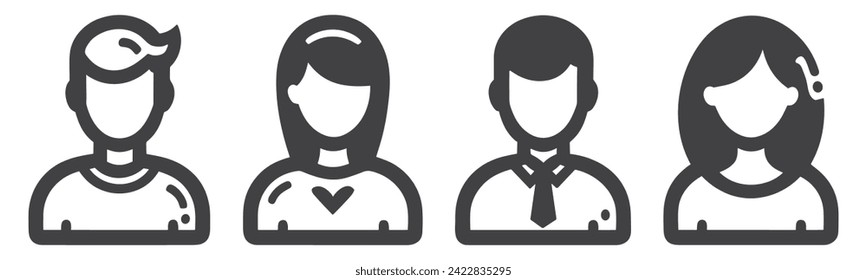 people icon set. person icon vector. User Icon vector.