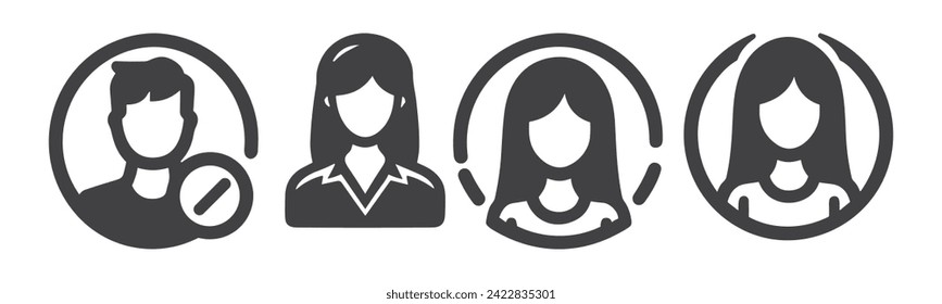 people icon set. person icon vector. User Icon vector.