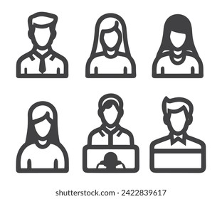 Conjunto de iconos de personas. vector de icono de persona. Vector de icono de usuario. símbolos de equipo
