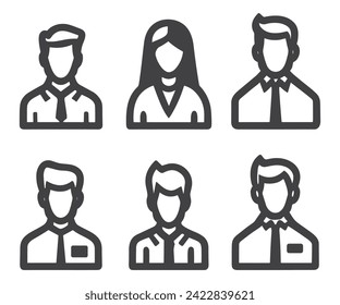 Conjunto de iconos de personas. vector de icono de persona. Vector de icono de usuario. símbolos de equipo
