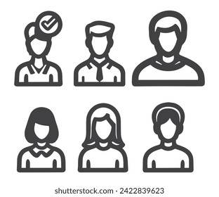 Conjunto de iconos de personas. vector de icono de persona. Vector de icono de usuario. símbolos de equipo
