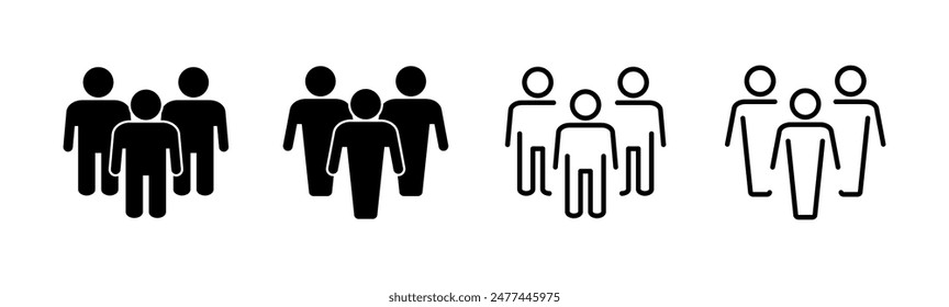 Conjunto de iconos de Personas. Vector de iconos de persona. Vector de iconos de usuario. símbolos de equipo
