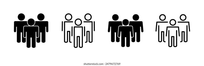 Conjunto de iconos de Personas. Vector de iconos de persona. Vector de iconos de usuario. símbolos de equipo
